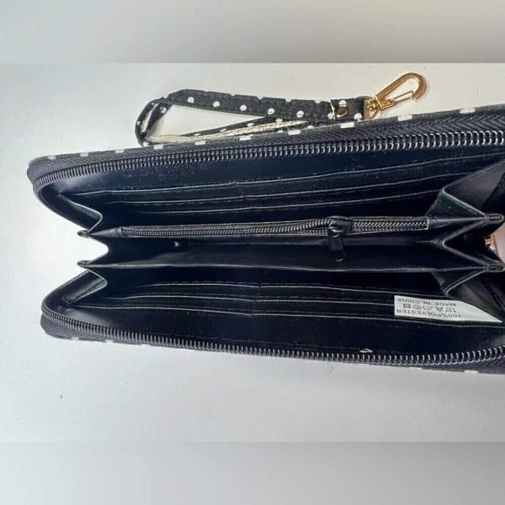 PARIS  Eiffel Tower black Wallet  Credit Cash key card Holder.
